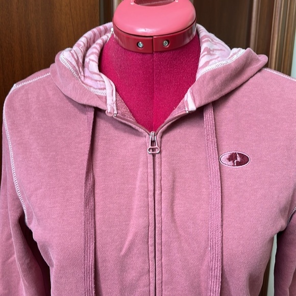 Mossy Oak    French Terry   Full zip Hoodie EUC   Dusty Rose/White    Size S - Picture 3 of 16